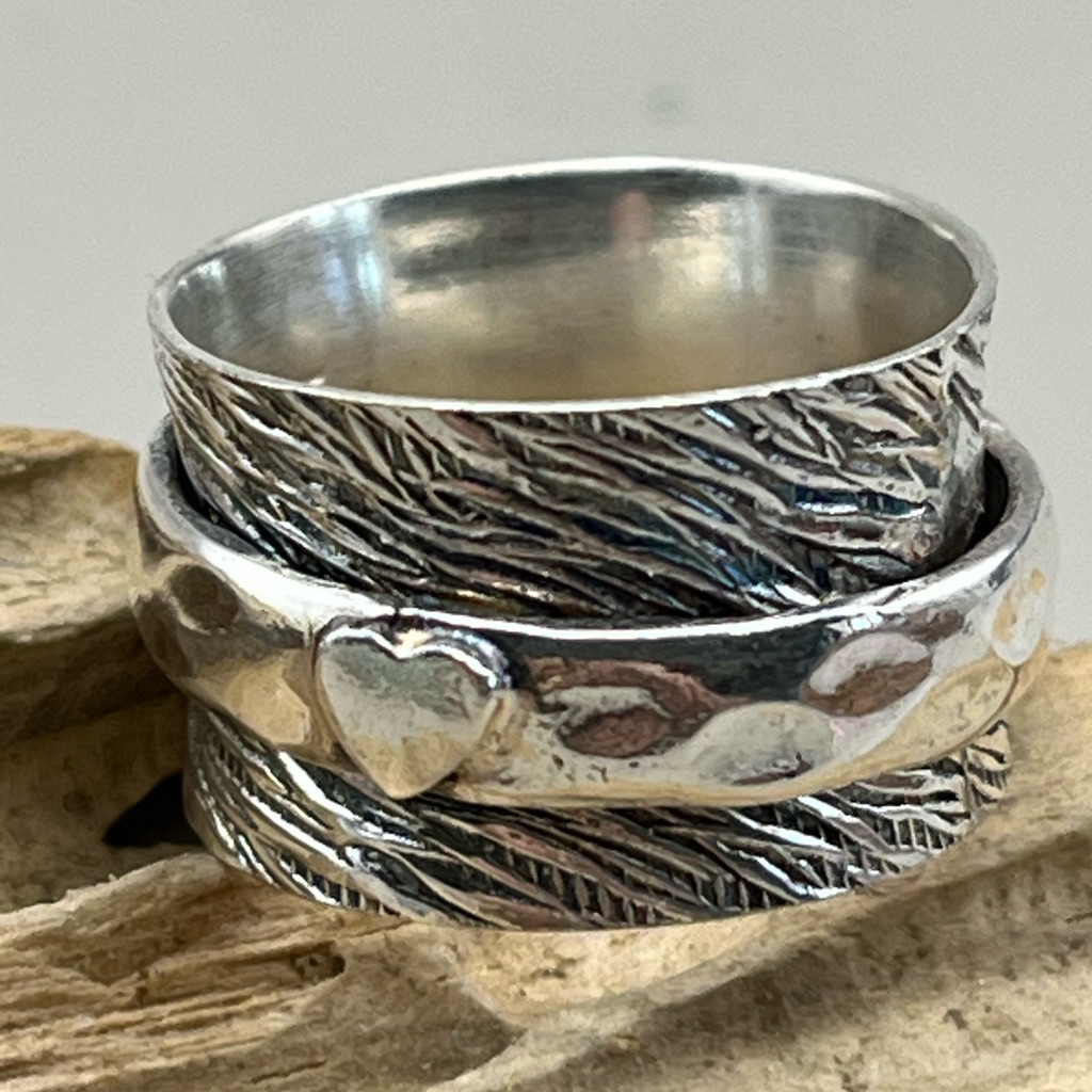 Textured Sterling Silver Spinner Ring